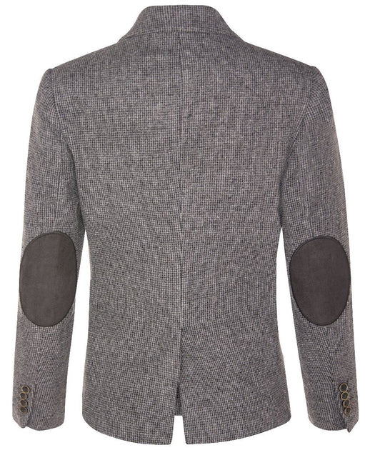 Oliver Tweed 1920s Herringbone Wool Blazer Grey Small 4
