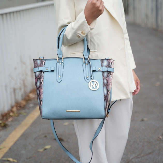 Mia K. Furs Joelle Tote Bag With Wallet Grey Medium 4