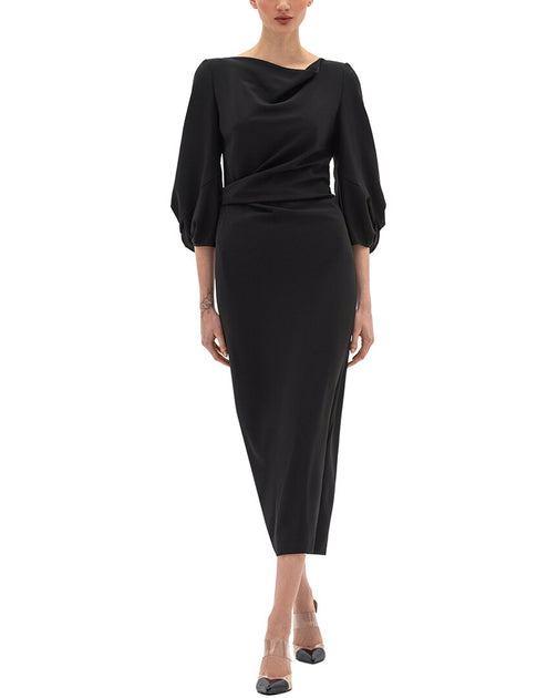 BGL Robe Mi-longue Mélange Laine Noir US 14 2