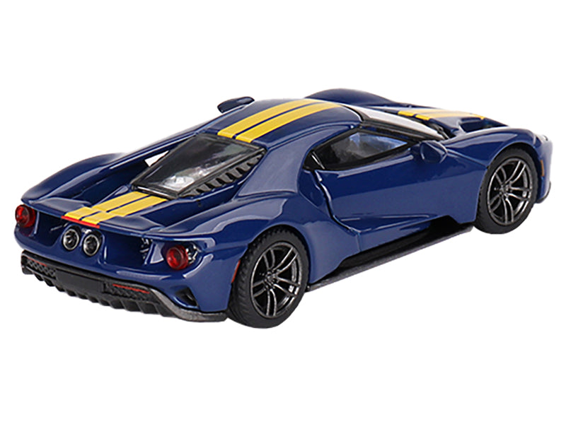 Mini GT Ford GT Sunoco Blue with Yellow Stripes 1/64 3