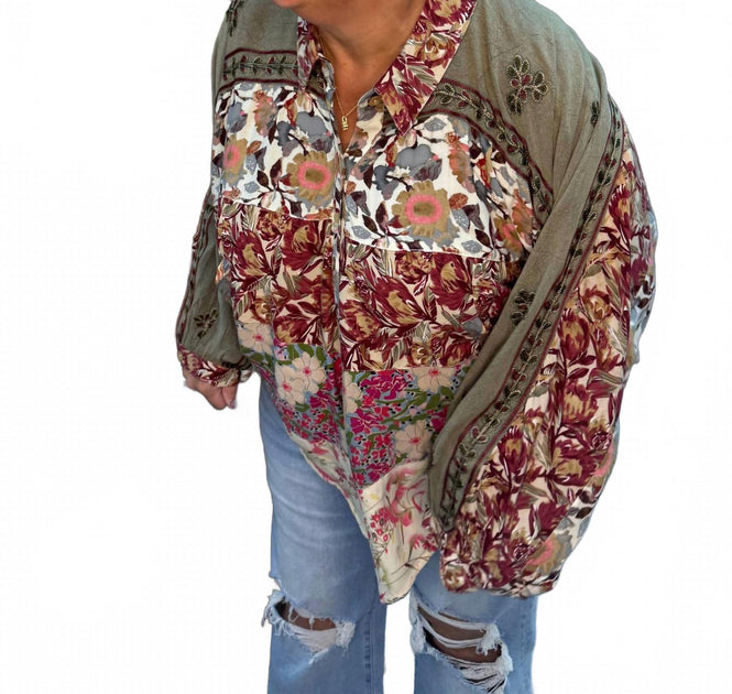 Young Threads Bishop Sleeves Loose Western Shirt Multi XLarge 4