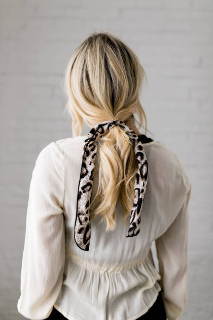 Listicle Leopard Hair Tie Brown One Size 3