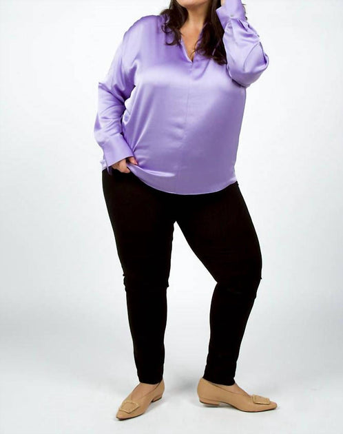Vince Smocked Long Sleeve Blouse Lila 3X 3