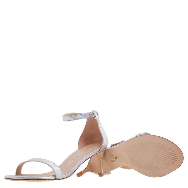 Stuart Weitzman Nunakedstraight 60 Sandals Silver US 5.5 3