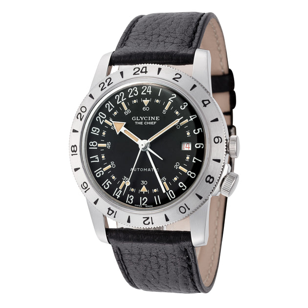 Glycine Airman The Chief GMT 40mm Automatic Watch Silver 2