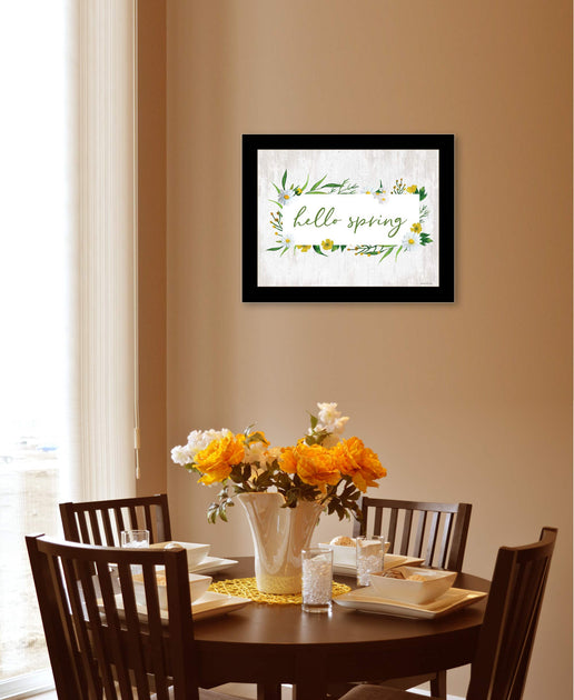 Hivvago Hello Spring Noir Cadre Impression Art Mural 6