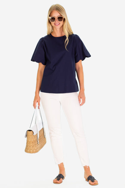 Duffield Lane Feye Blouse Blue XS 3