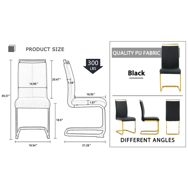 Streamdale Modern Dining Chair Black 6