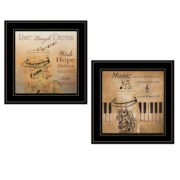 Hivvago Music 2 Framed Print Wall Art Black 3