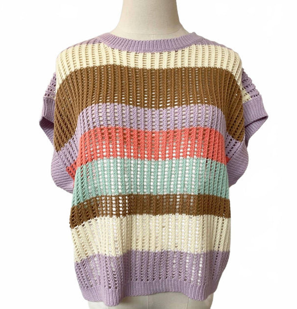 Urban Daizy Waverly Knit Top Purple Medium 3