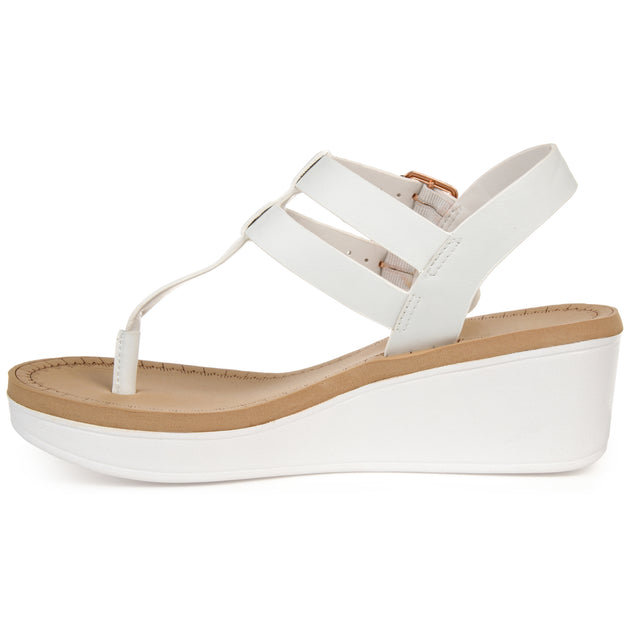 Journee Collection Bianca Wedge Sandal White US 7 3