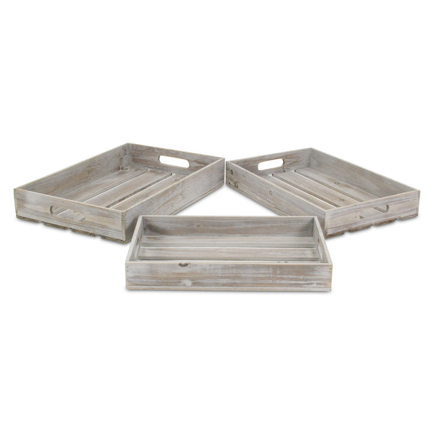 Hivvago Rectangular Serving Tray Gray 19in 4