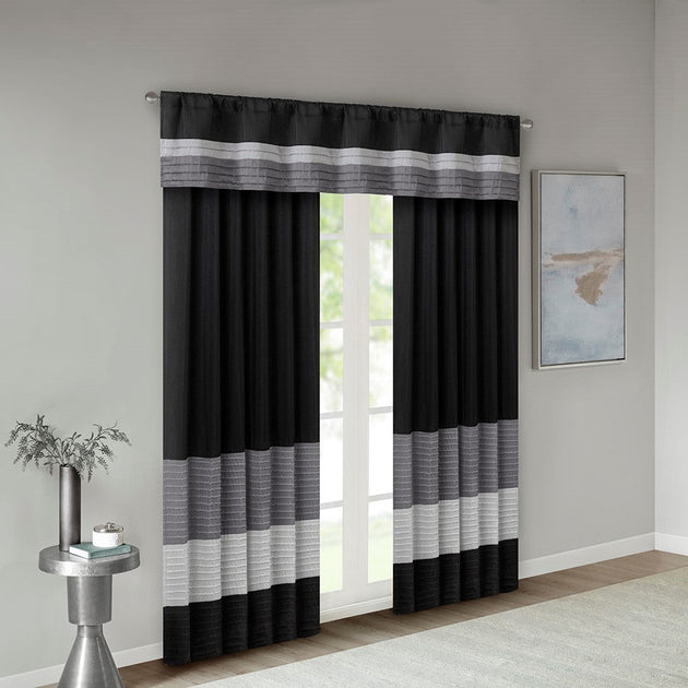 BreeBe Polyoni Pintuck Curtain Panel Grey 9