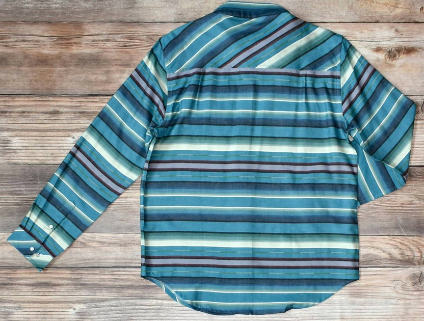 Tasha Polizzi Clyde Pearl Snap Shirt Bleu Medium 3