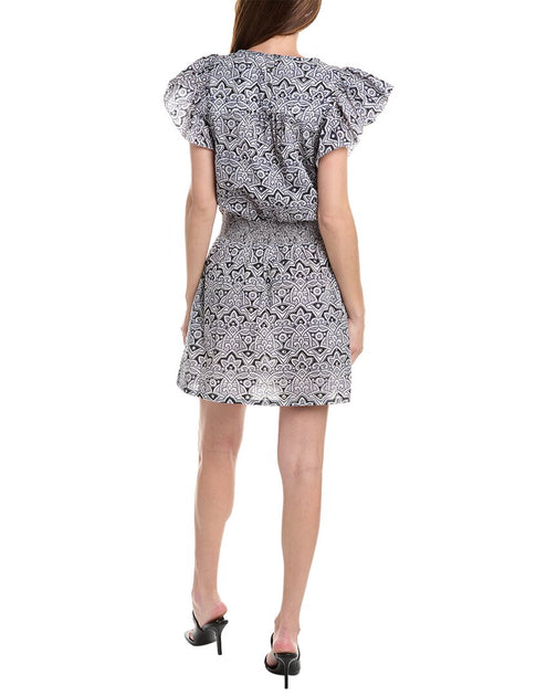 Lilla P Smocked Waist Mini Dress Grey Large 3