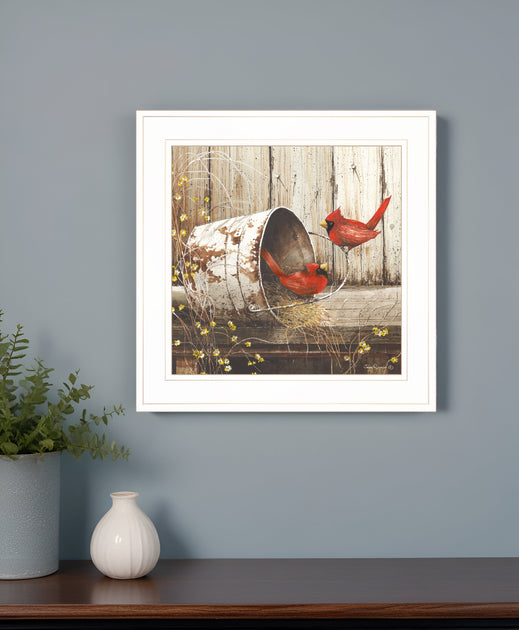 Hivvago Playing Around Framed Print Wall Art White 15x15 2