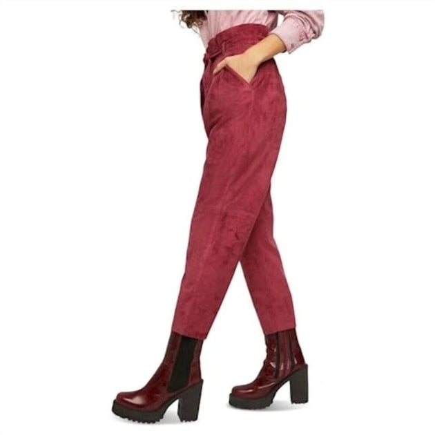 Free People Belted Cropped Pants Red US 6 2