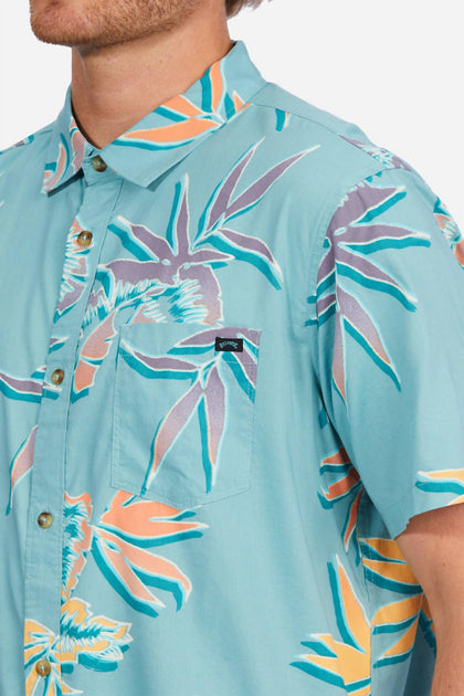 Billabong Sundays Floral Woven Shirt Blue Medium 4