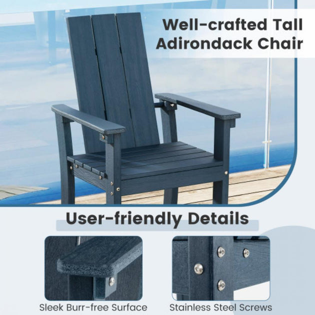 Hivvago Tall Adirondack Bar Stool Blue 3