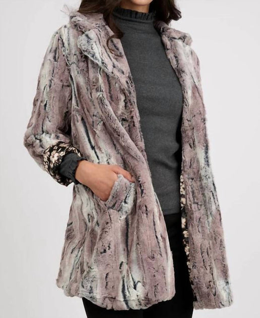 Uncle Frank Faux Mountain Fox Coat Silver XSmall 4