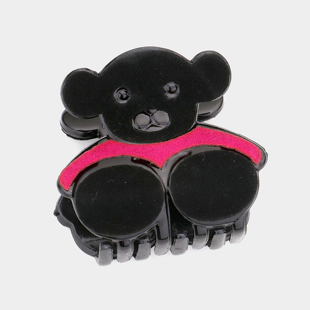 FASHNZFAB Haarspange Filz Bär Schwarz 5