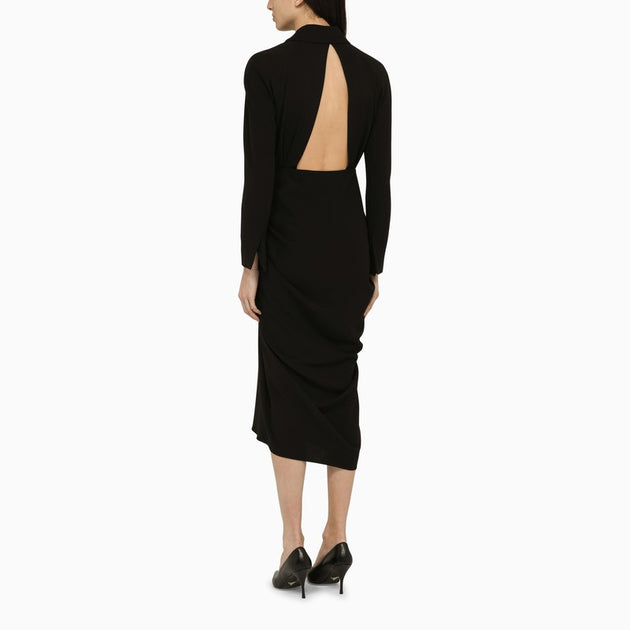 Dries Van Noten Women's Wool-blend Dress With Drape | ShopSimon