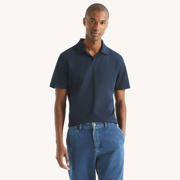 Nautica Classic Fit Johnny Collar Polo Blue Large 2