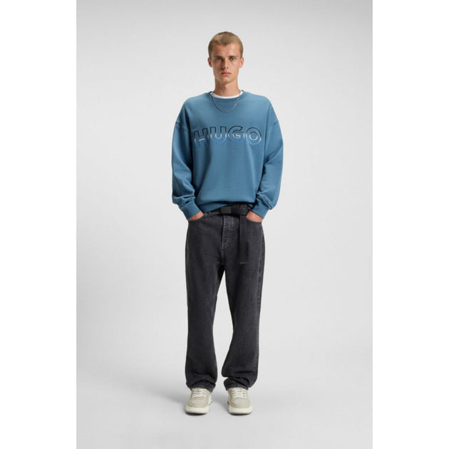 Sweatshirt en Coton-Éponge Hugo Boss Bleu Medium 3