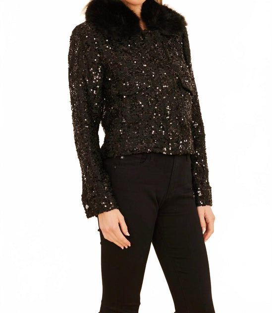 Dolce Cabo Sequin Jacket Black Large 2