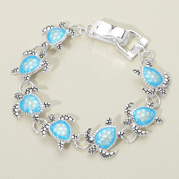 FASHNZFAB Sea Turtle Link Magnetic Bracelet Blue One Size 4