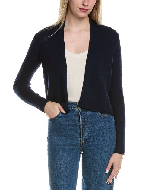 Sofia Cashmere Cropped Cardigan Blue Small 2