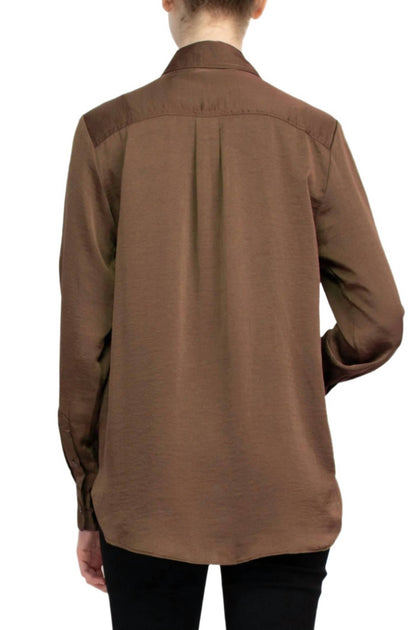 Magaschoni Button-Detail Top Brown Small 4