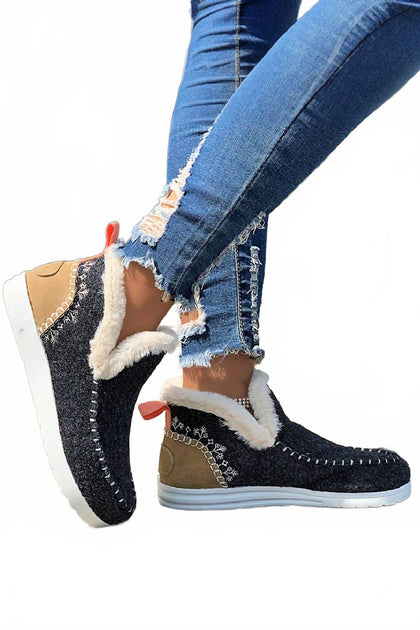 Dear Lover Patchwork Slippers Grey US 8 3