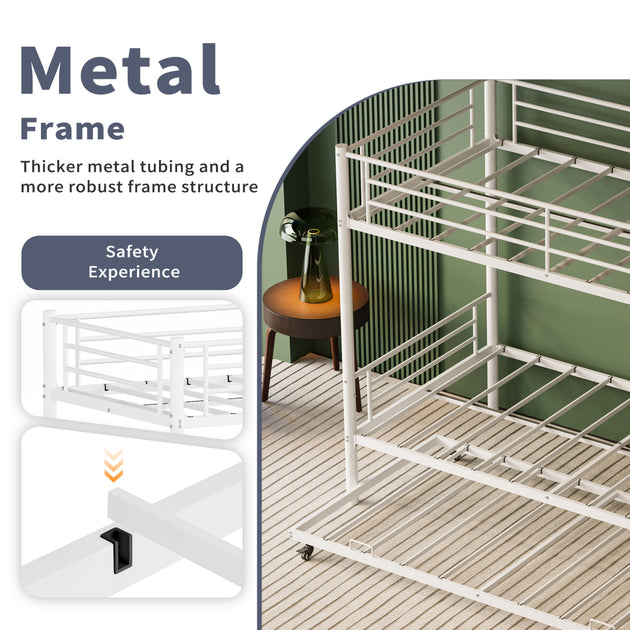 Streamdale Twin over Twin Bunk Bed with Trundle White 3