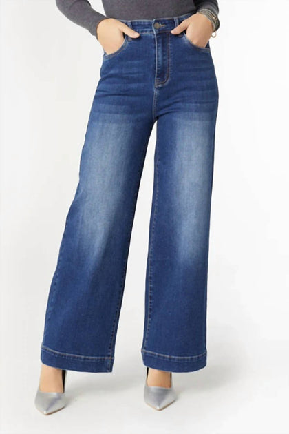 COCO + CARMEN Everstretch High Rise Wide Leg Jeans Bleu XXLarge 2