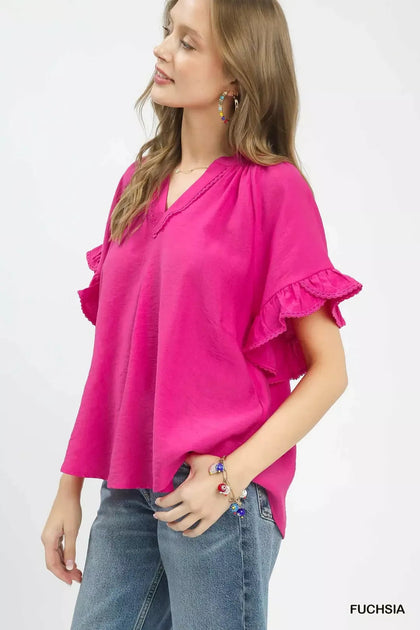 TRUEDAMES Flutter Blouse Pink Medium 3