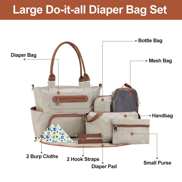 APERU 8Pcs Diaper Bag Set 5