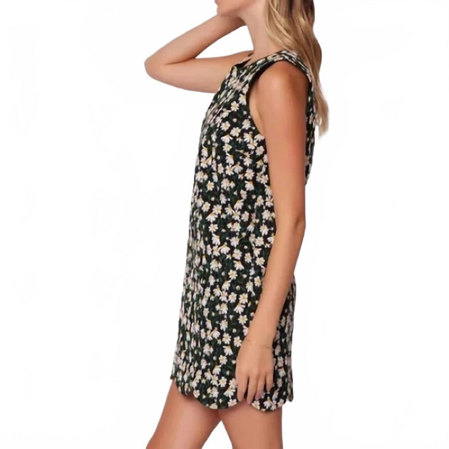 Lost + Wander Chamomile Hills Embroidered Daisy Mini Shift Dress Black Small 3