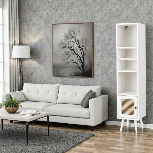Hivvago Slimline Storage Unit Rattan Natural 3