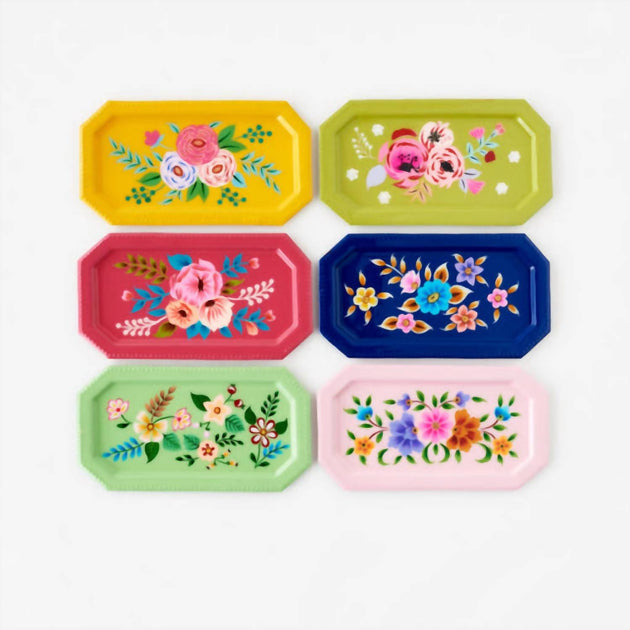 One Hundred 80 Degrees Floral Trinket Tray Royal Blue 8