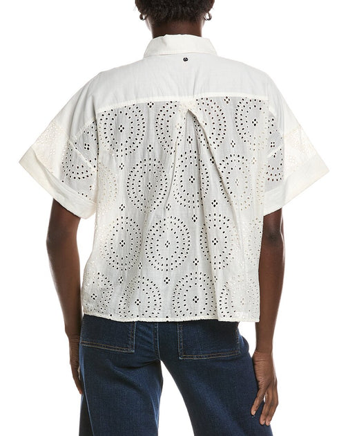 Hugo Boss Bisenas Eyelet Shirt White US 6 3