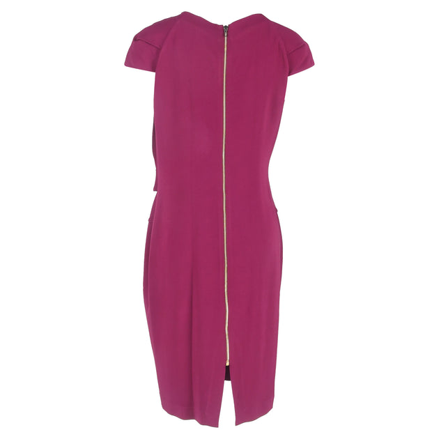 Roland Mouret Nepa Draped Midi Dress Purple UK 18 4