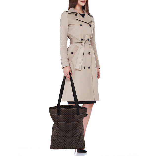 Aigner Logo Printed Nylon Tote Brown 3
