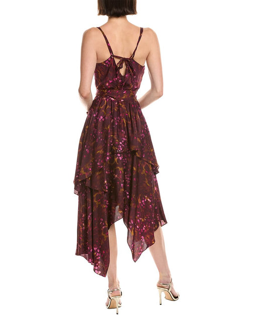 Robe Midi Marchesa Notte Sans Manches Handkerchief Rouge US 8 3