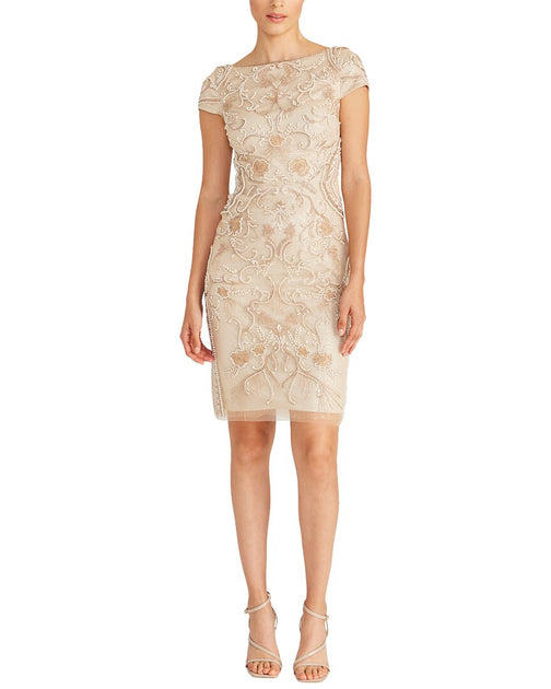 Theia Silvia Robe Perlée Bateau beige US 14 2