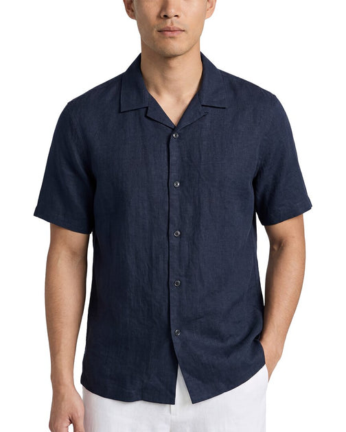 Theory Daze Precise Linen Shirt Blue Small 2