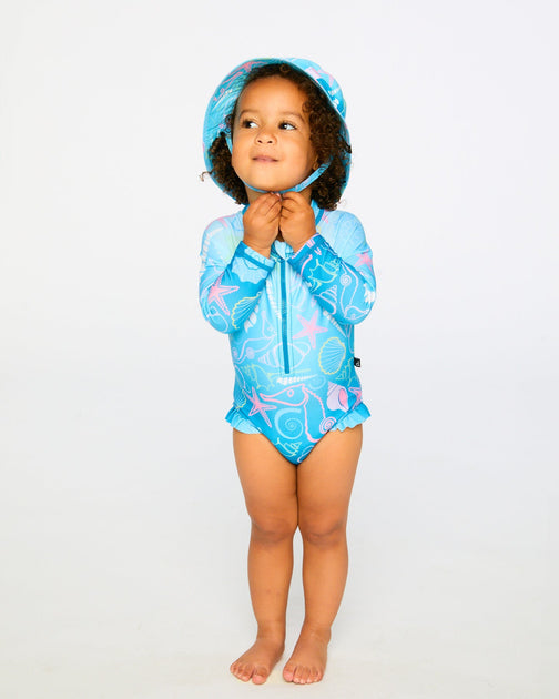 Deux par Deux Strandhut Blue Shell Print Blau 18-24 Monate 3