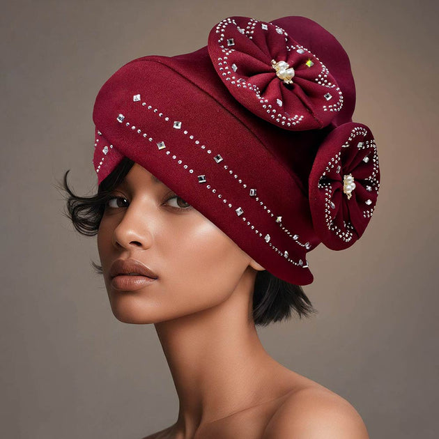 FASHNZFAB Floral Turban Hair Wrap White One Size 5