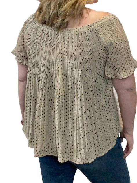 SHE + SKY Woven Off The Shoulder Top Beige XLarge 3