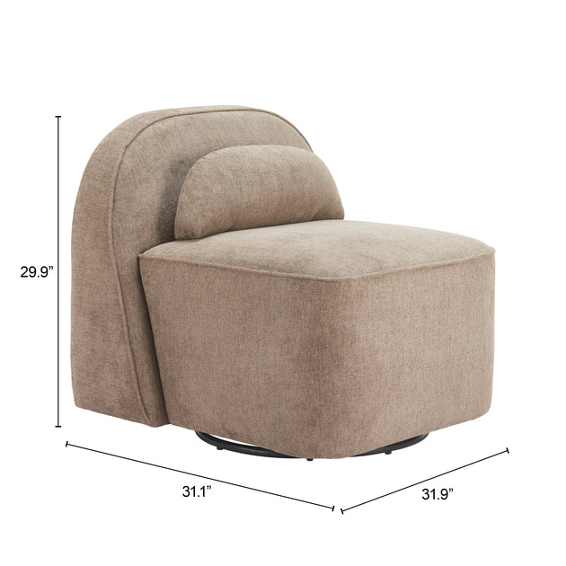 Hivvago Kakao Swivel Chair Olive Brown 4